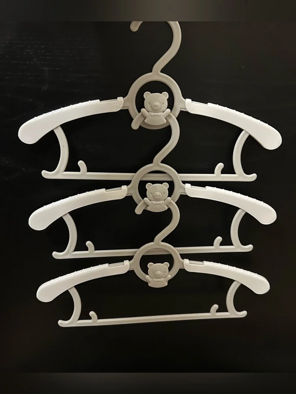 49 Pc Baby Clothes Hangers w/Bear Adjustable Interlocking Infant Kid Child